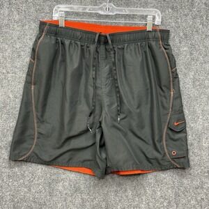 Nike Swim Trunks lined shorts 37966 men's size XL Gray / Orange